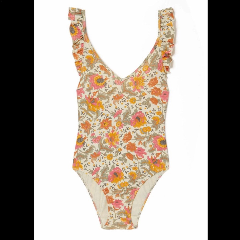 French brand Louise misha reva rainbow flowers swimsuit